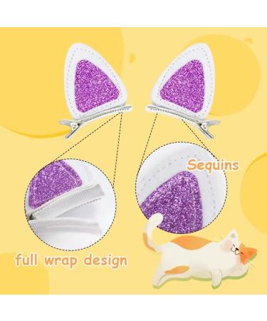 16 Pcs Cat Ears Hair Clips for Girls - Animal Hair Pins for Toddlers - Glitter Cat Themed Accessories - Kids Halloween Costume Party Supplies - Buy Online on GoSupps.com