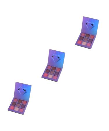 Healvian 3pcs 9 Women Eye Shadow Eyeshadow Makeup Palette Metallic Eye Shadow Palettes Purple