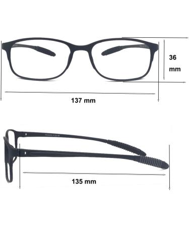 Mcoorn Reading Glasses (2 Pack) - Flexible Lightweight Anti-Blue Anti-Reflective - Perfect for Men & Women - Includes Case - 2.0x Magnification - Buy Online on GoSupps.com