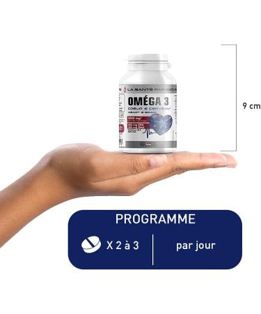 Omega 3 Fish Oil 3000 mg + Vitamin E Highly Dosed in EPA DHA Concentration Memory Cardioprotective Odorless 60 days Program French Laboratory Eric Favre - Buy Online on GoSupps.com