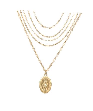 COLLBATH Ladies Necklaces Fashion Unique All-match Stylish Multilayer Pendant Necklace Trendy Choker Necklace for Ladies Women Girls Womens Chain Necklace