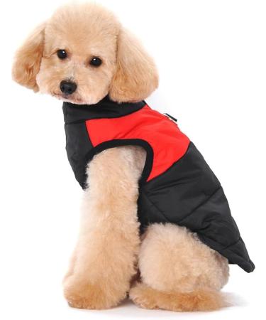 Ectkuee Winter Warm Waterproof Dog Coat - Quilted Padded Jacket for Small Pets - Stylish & Cozy Clothing (M Rouge) - Buy Online on GoSupps.com