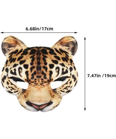 Pretyzoom 2-Pack Leopard Masks - 3D Animal Half-Face Masquerade Masks for Halloween & Costume Parties - Buy Online on GoSupps.com