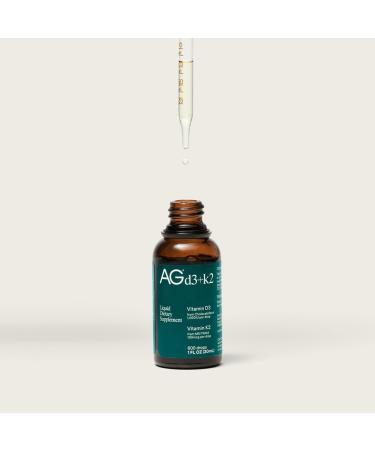AG1 Vitamin D3 K2 Drops 1000IU of Vitamin D3 and 100mcg of K2 per Serving Supports Bone Density and Calcium Absorption (Athletic Greens) - Buy Online on GoSupps.com
