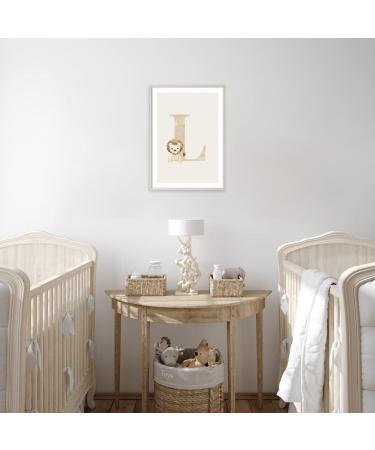 Meinbaby123 Letter Poster A4 for Kids | Baby Room Decor | Unique Gift Ideas for Birth | Initial L (Sweet Lion) - Buy Online on GoSupps.com