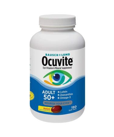Ocuvite Adult 50+ Vitamin & Mineral Supplement with Lutein, Zeaxanthin, and Omega-3, Soft Gels