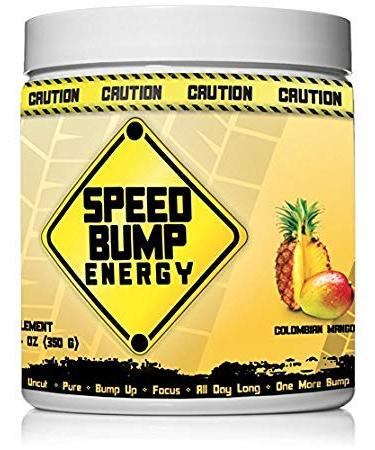 Speed Bump Energy Pre-Workout Supplement - 30 Servings - Insane Strength, Super Powerful Pump - Powder Focus Drink, No Crash 350mg Caffeine with Beta Alanine - 5.9g Scooper Colombian Mango Flavor