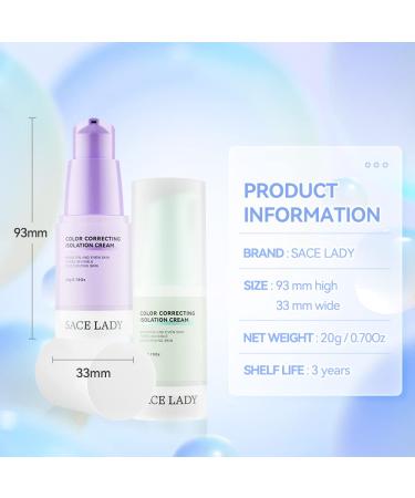 SACE LADY Color Correcting Primer | Pore Filler & Brightening Face Base | Oil Control & Redness Adjustment | International Shipping | 0.7Oz (Purple - Buy Online on GoSupps.com