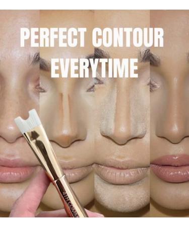 4TH COMMAND Pro Contour Duo Brush | Small U Shape Nose Brush for Nose Contouring | Dual-Ended Gold Brush for Precision Makeup Application - Buy Online on GoSupps.com