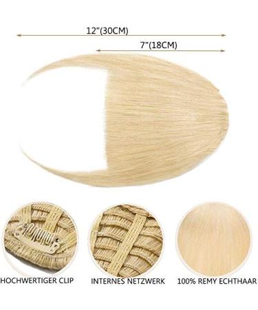 SEGO Clip in Bangs 100% Remy Human Hair - Natural Light Blonde #613 Hairpiece Extension - Buy Online on GoSupps.com