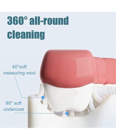 Kids U Shaped Tooth Brush & Tongue Scraper Set - Safe & Soft for Ages 2-6 | Pink - Buy Online on GoSupps.com