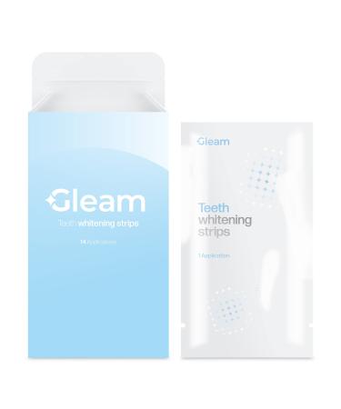GLEAM Professional-Grade Teeth Whitening Strips - Sensitivity Free Formula - 28 Whitening Strips Up to 8 Shades Whiter Teeth - Vegan Friendly - Instant Results - Peroxide Free