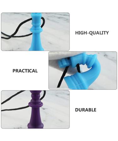 Healifty 4Pcs Baby Teething Toys - Chess Shaped Silicone Chew Necklace Pendants for Autism Nursing - Assorted Colors - Buy Online on GoSupps.com