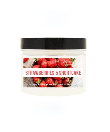 Body Powder for Women & Men Scented Strawberries & Shortcake Perfume Dusting Powder Bath Powder with Fragrance & Essential Oils Talc Free 8oz Container Made in USA Strawberries & Shortcake (Body Powder)