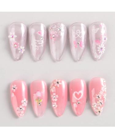 30 Sheets Flower Nail Art Stickers Pink White 3D Self Adhesive Nail Decals - Nail Decorations Manicure Tips - Buy Online on GoSupps.com