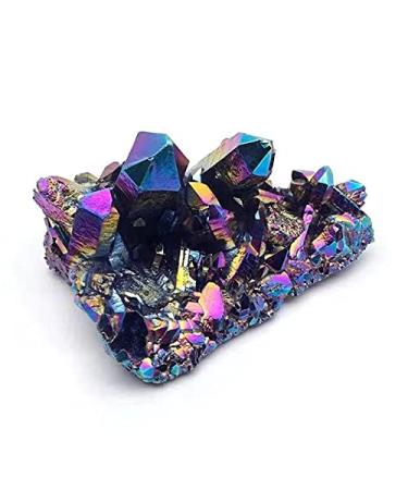 1pc 200g-260g Natural Rainbow Stone Titanium Coated Crystals Angel Aura Quartz Clusters Chakra Reiki Balancing