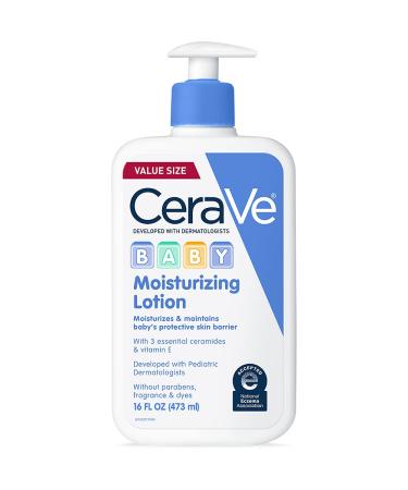 CeraVe Baby Lotion | Gentle Baby Skin Care with Ceramides, Niacinamide & Vitamin E | Fragrance, Paraben, Dye & Phthalates Free | Lightweight Baby Moisturizer | 16 Ounce 1 Count (Pack of 1) - Buy Online on GoSupps.com