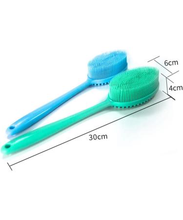Silicone Body Brush Exfoliating Shower Scrubber - Blue - Buy Online on GoSupps.com