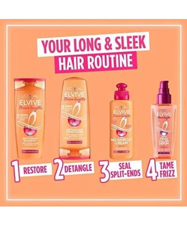 L'Oreal Paris Elvive Dream Lengths Shampoo and Conditioner Set - Nourishing Treatment with Castor Oil for Long Hair, Strengthens & Prevents Breakage - Buy Online on GoSupps.com