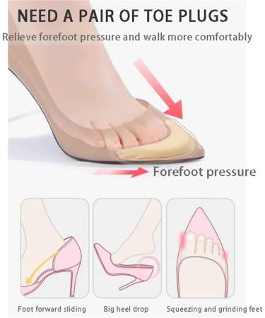2 Pairs Foam Toe Filler Inserts for Women High Heels - Reusable Shoe Cushion Pads for Toe Pain Relief - Buy Online on GoSupps.com