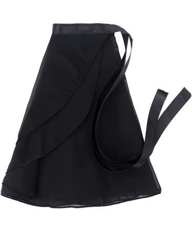 Bezioner Black Chiffon Ballet Wrap Skirt for Girls & Women - L (150-170 cm) - Perfect Dance Skirt with Waist Tie - Buy Online on GoSupps.com
