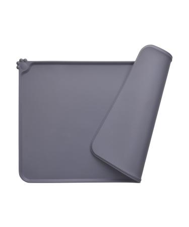 Dog Food Mat, Silicone Dog Cat Bowl Mat, Non Slip Pet Feeding Mat Waterproof Dog Placemat for Small Animals 18.5"x11.8" Grey - Buy Online on GoSupps.com