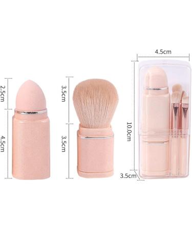 Meecaa 8 in 1 Retractable Blending Makeup Brush Set Concealer Brush Oblique Eyebrow Brush Loose Powder Brush Beauty Sponge Multifunctional Cosmetic Makeup Brushes Portable Facial Powder Eyeshadow Brushes for Travel (Pink) - Buy Online on GoSupps.com