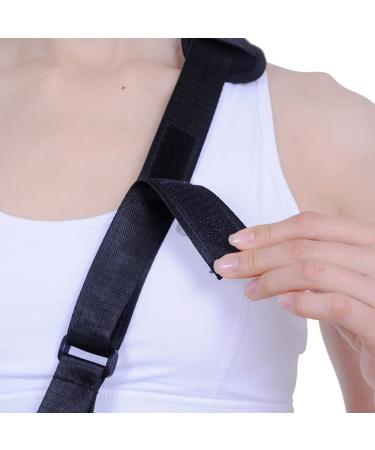 Adjustable Arm Sling for Shoulder Immobilization & Support - Breathable Black Shoulder Brace - One Size Fits All - Buy Online on GoSupps.com