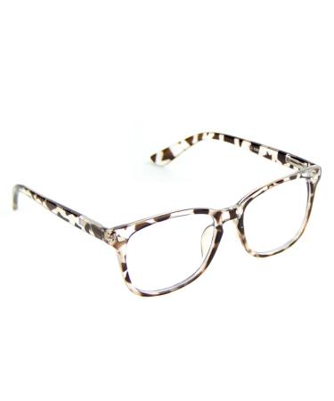 Cyxus Blue Light UV Filter Glasses Spring Hinge Anti Eye Strain Leopard Print Frame
