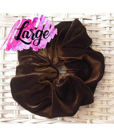 Large Chocolate Brown Velvet Hair Scrunchy - Luxe Hair Accessory - Buy Online on GoSupps.com