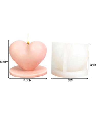 3D Love Heart Silicone Candle Making Molds with Base - Ideal for Candles, Soap, Wax, and Chocolate DIY Crafts - Buy Online on GoSupps.com