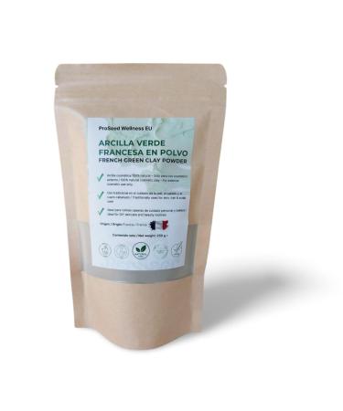 KAPTAN LDA French Green Clay Powder for facial mask hair and body detox and purify 100 natural 250 g excellent for face and hair mask spot treatment body wrap detoxbate foot soak and