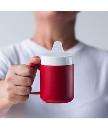 Ornamin 140ml Red Mug with Internal Cone and Spouted Lid | Model 207 + 806 | Drinking Aid Thermo Cup - Buy Online on GoSupps.com