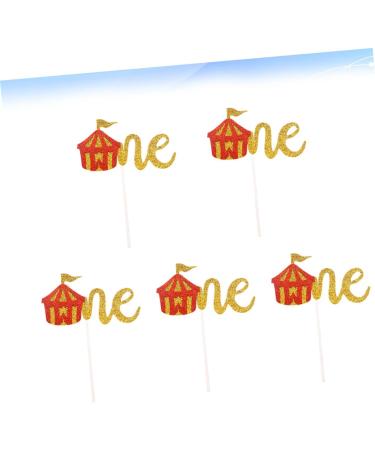 Gogogmee 5 Pcs Holidays Cupcake Picks birthday cake decorations glitter cupcake toppers circus baby shower forest animal birthday cupcake decorations paper cake picks zoo food child fruit - Buy Online on GoSupps.com