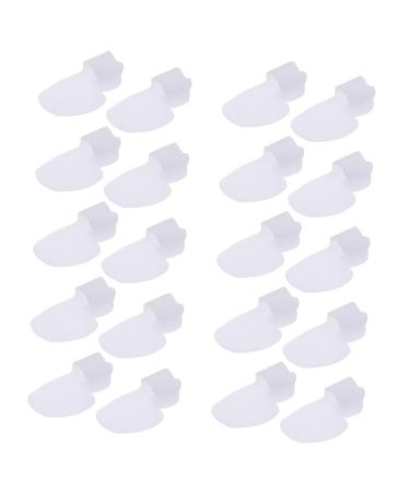 Mobestech 1 Set 10 Pairs Toe Separator Big Exercise Strap Toe Adjuster Bunion Toe Spreader Big Dividers Bunion Guard Pads for Overlapping Hallux Protector Feet Polish Stand White
