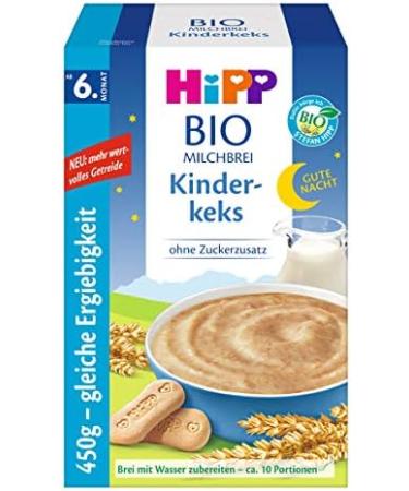 Hipp Good Night Porridge Biscuits for Children from 6 Months 450 g Pack of 3 (3 x 450 g) - Buy Online on GoSupps.com