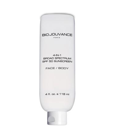 BIO JOUVANCE PARIS - 4 In 1 Sunscreen SPF 50 4oz / 120ml - Hydrating Sunblock Lotion for Face and Body | Made in France