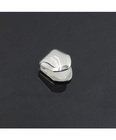 ULTNICE Silver Single Tooth Fangs Cap Hip Hop Grills Set - Dental Grill for Top and Bottom Teeth - Buy Online on GoSupps.com