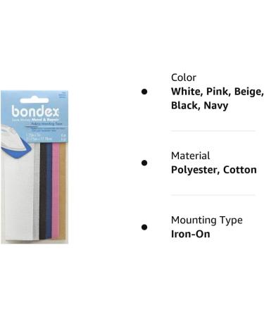 Bondex Mend And Repair Iron-On Patch Fabric Tape 1.25x7 - White, Beige, Black, Navy, Pink, Tan (6pc) - Buy Online on GoSupps.com