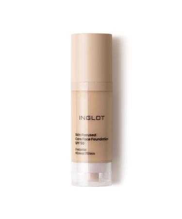 Inglot Illuminating Fondotinta with Benefits for the Pelle | Solar Protection | Vegan Formula | Skin Focused Care Face Foundation SPF 50 | 30ml | 304 Classic Beige