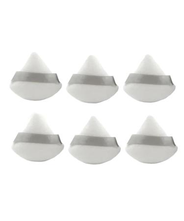 1-12Pcs Triangle Velvet Powder Puff Flours Mini Face Makeup Sponge Cosmetics Soft Cotton Face Powder Puff Lightweight Washable (Color : 6Pcs-White)