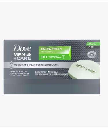 Dove Men+Care Body and Face Bar Extra Fresh 4 oz 6 Bar by Dove - Buy Online on GoSupps.com