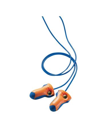 Howard Leight by Honeywell LT-30 Hundred-Pair 32NRR Laser Trak Corded Single-Use Earplugs - Orange/Blue 100 Pairs