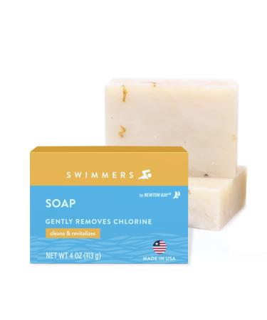 Newton Bay Swimmers Soap | All Natural Body and Face Wash Soap Bar | Gently Washes Away Chlorine After Swimming | Revitalizes Sensitive Skin | 2-Pack of 4 Ounce Soap Bars 4 Ounce (Pack of 2)