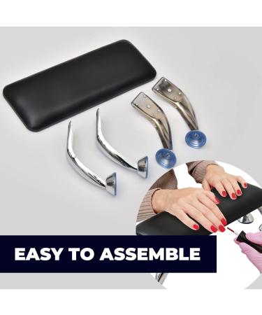 Nail Arm Rest for Acrylic Nails - Professional Hand Rest with Pillow Cushion - Manicure Pedicure Armrest Table for Nail Technicians (Black) - Buy Online on GoSupps.com