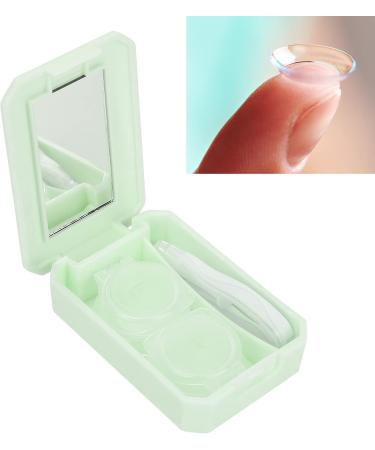 Verdant Touch Contact Lens Holder Box - Portable Green Case with Mirror & Tweezers for Easy Storage | Multicolored Contact Lens Organizer - Buy Online on GoSupps.com