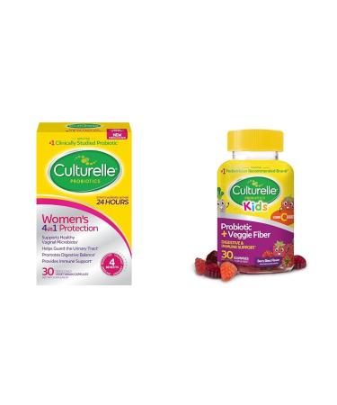 Culturelle Women's Probiotics for Digestive & Immune Health + Kids Probiotic Gummies for Digestive & Immune Support 30 Count