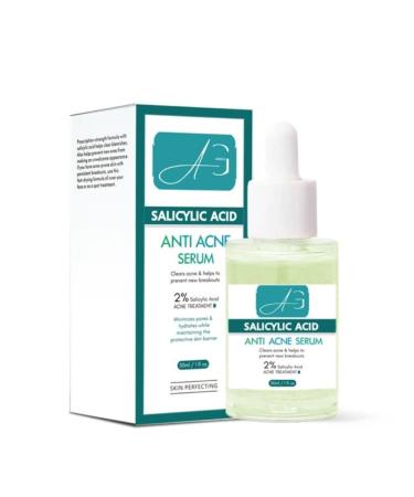 Organic Facial Serum for Acne Treatment - Salicylic Acid 2% to Clear Breakouts Reduce Swelling and Redness and Maintain Skin Barrier