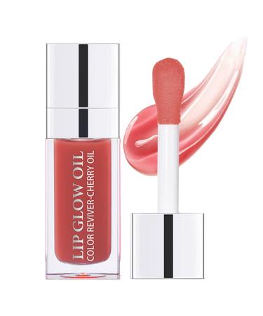 GL-Turelifes Plumping Lip Gloss Oil  Hydrating Lip Gloss Tinted Lip Balm Lip Care Transparent Lip Oil  Lip Glow Oil Non-sticky Glitter Shine Primer Lip Tint Long Lasting Nourishing (012Rosewood)