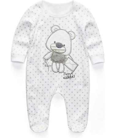MAMIMAKA Unisex Cotton Rompers Pajamas Set | 9-12 Months | 3-Piece Long Sleeve Footed Jumpsuit for Boys & Girls - Buy Online on GoSupps.com